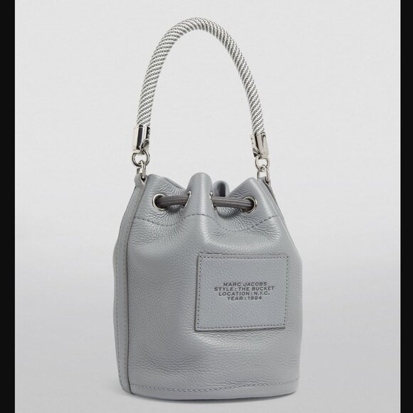 NWT MARC JACOBS Leather Bucket Bag In Wolf Grey - Picture 4 of 15